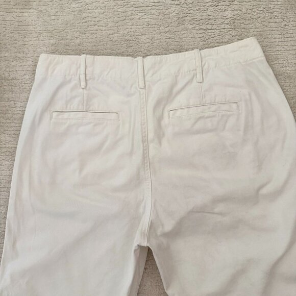Gap White Cropped Pants Size 10 High Rise Straight Leg Cotton Blend Casual Beach - Picture 3 of 10
